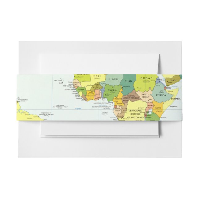 Bandeau De Faire-part Carte mondiale Globe Pays Atlas (Devant Example)