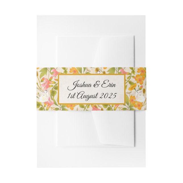 Bandeau De Faire-part Carte RSVP jaune Meadow victorienne (Devant example)