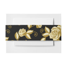 Ceinture ventrale florale or et noir