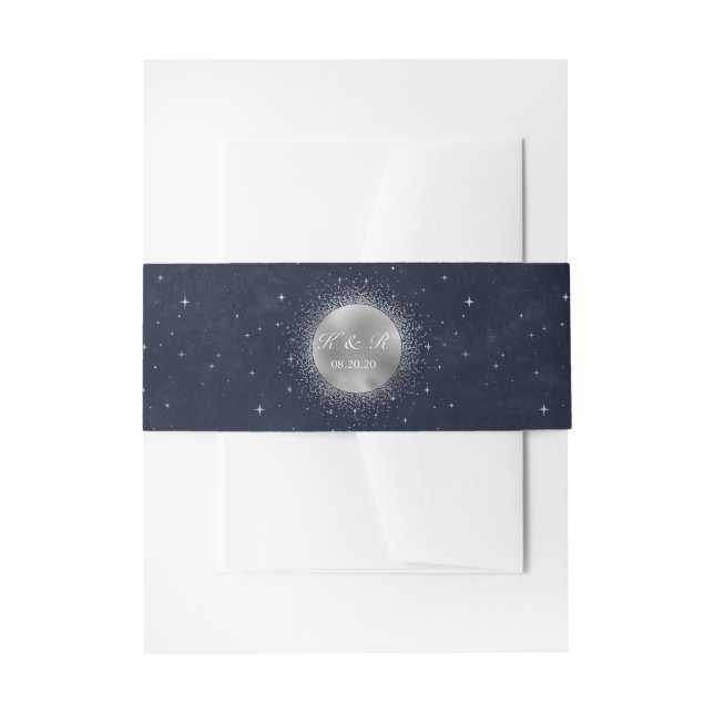 Bandeau De Faire-part Céleste Moon Mariage Belly Band (Devant example)