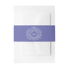 Bandeau De Faire-part Cercle blanc art feuille mariage violet bleu