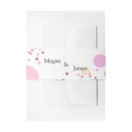 Bandeau De Faire-part Cercles de confetti rose mariage