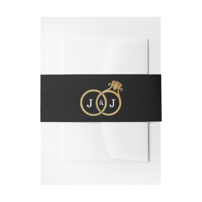 Bandeau De Faire-part Cercles Mariages Chic Faux Gold Foil (Devant example)