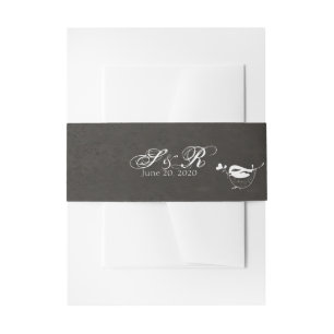 Bandeau De Faire-part Chalkboard Inséparable Mariage Belly Band