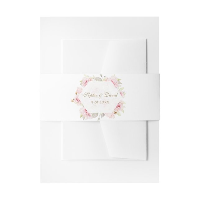 Bandeau De Faire-part Charmant Blush Floral Mariage géométrique (Devant example)