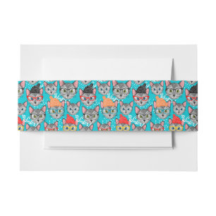 Bandeau De Faire-part Chat dans le casquette