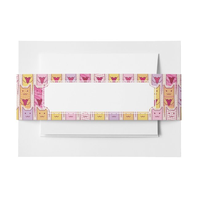 Bandeau De Faire-part Chats mignons avec les coeurs affectueux (Devant Example)