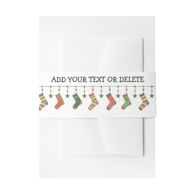 Bandeau De Faire-part Chaussettes de Noël jarretelles saisonnières texte (Devant example)