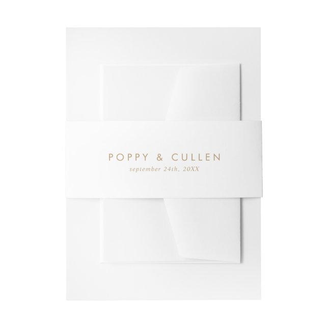 Bandeau De Faire-part Chic Gold Typographie Mariage Belly Band (Devant example)