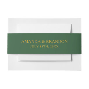 Bandeau De Faire-part Chic Sage Green et Gold Mariage élégant