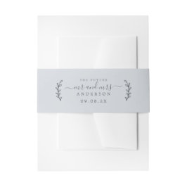 Bandeau De Faire-part Chic Script Future M. Mme Mariage Date Bleu