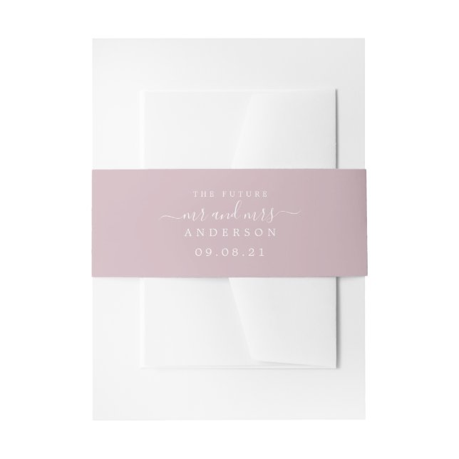 Bandeau De Faire-part Chic Script Future M. Mme Pastel Purple Mariage (Devant example)