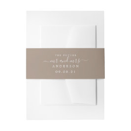 Bandeau De Faire-part Chic Script Future M. Mme Taupe Mariage