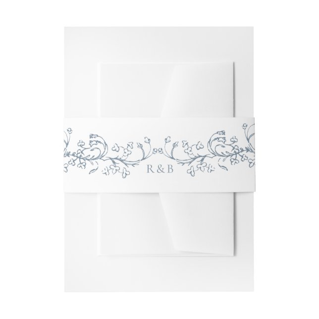 Bandeau De Faire-part Chinoiserie romantique Mariage bleu français (Devant example)