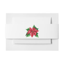 Bandeau De Faire-part Christmas Poinsettia Belly Band