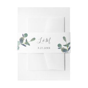 Bandeau De Faire-part Cimier d'Eucalyptus   Mariage de monogramme