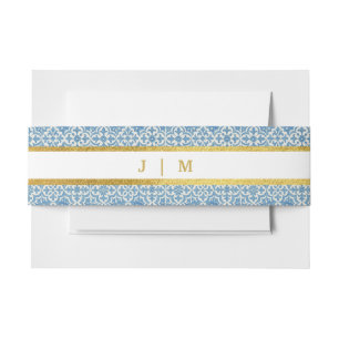 Bandeau De Faire-part Citron méditerranéen & Carrelage bleu
