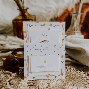 Bandeau De Faire-part Citrus Monogram Amore & Aranci Mariage