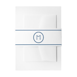 Bandeau De Faire-part Clair, Crisp Navy et White Minimalist