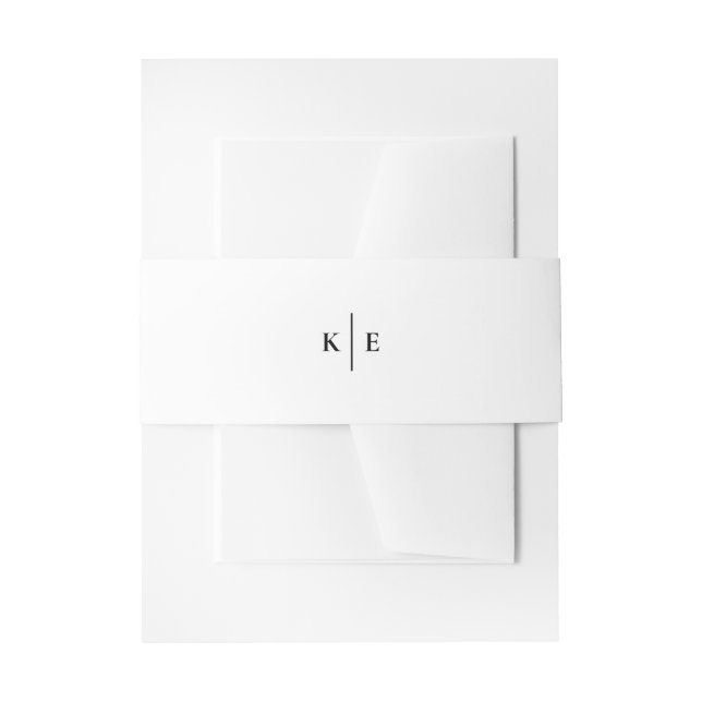 Bandeau De Faire-part Classic Block Monogramme Invitation Belly Bands In (Devant example)