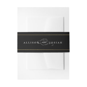 Bandeau De Faire-part Classic Elegant Mariage Or