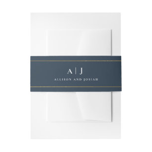 Bandeau De Faire-part Classic Elegant Mariage Or