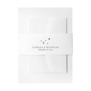 Bandeau De Faire-part Classique bleu lune étoile Mariage