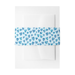 Bandeau De Faire-part Cœur Bleu de la Saint-Valentin Ceinture de Ventre