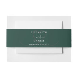 Bandeau De Faire-part Cœur Élégant Émeraude Vert Mariage