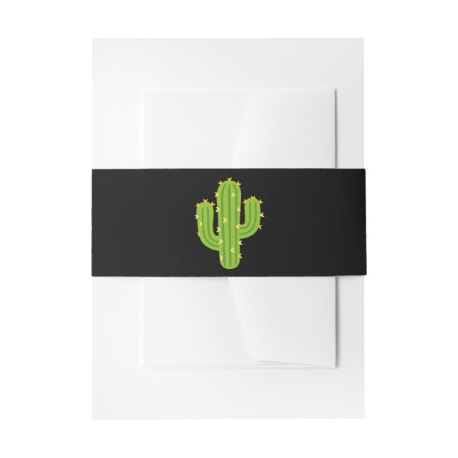 Bandeau De Faire-part Coeur jaune Cactus Fiesta Love (Devant example)
