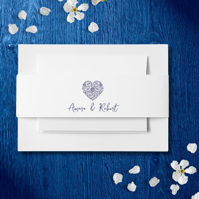 Bandeau De Faire-part Coeur Talavera bleu (Créateur téléchargé)