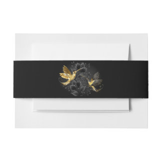 Bandeau De Faire-part Colibri noir et or