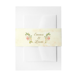 Bandeau De Faire-part Collection Antique Rose Belly Band