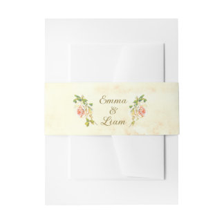 Bandeau De Faire-part Collection Antique Rose Belly Band