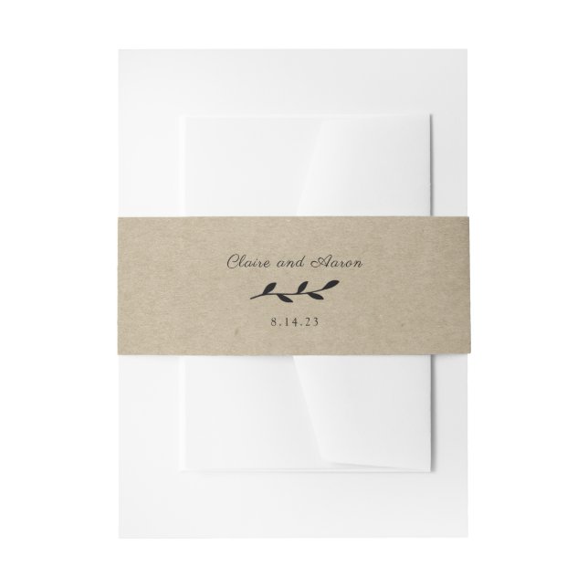 Bandeau De Faire-part Collection de Mariages Laurel Wreath | Bande de ve (Devant example)