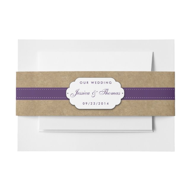 Bandeau De Faire-part Collection Kraft, dentelle et tournesol - violet (Devant Example)
