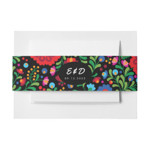Bandeau De Faire-part Coloré mexicain broderie Mariage Monogramme