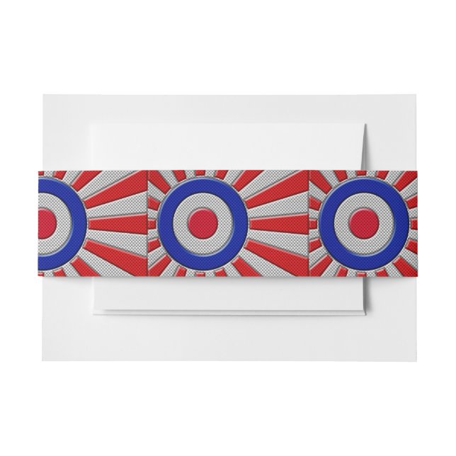 Bandeau De Faire-part Conception de Sunburst Roundel Mod en fibre de car (Devant Example)