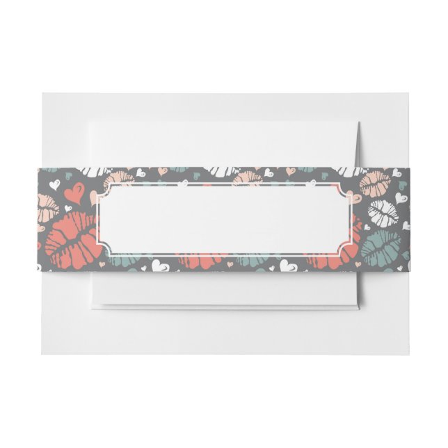 Bandeau De Faire-part Copie de baiser et motif de coeur (Devant Example)