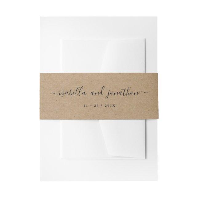 Bandeau De Faire-part Copie rustique de Papier d'emballage (Devant example)