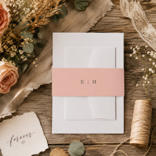 Bandeau De Faire-part Corail moderne Monogramme Minimaliste