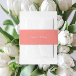 Bandeau De Faire-part Coral Simple Stylisé Nom Mariage