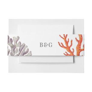 Bandeau De Faire-part Coral Watercolor Beach Mariage moderne