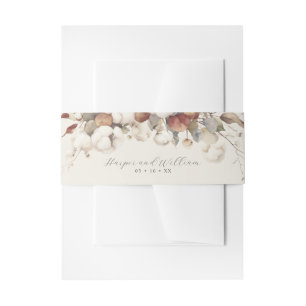 Bandeau De Faire-part coton et eucalyptus faire-part de mariage beige