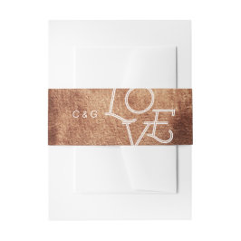Bandeau De Faire-part Couleur en cuivre peint mariage simple moderne