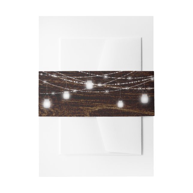Bandeau De Faire-part Country Rustic Mason Jar Lights Belly Band (Devant example)