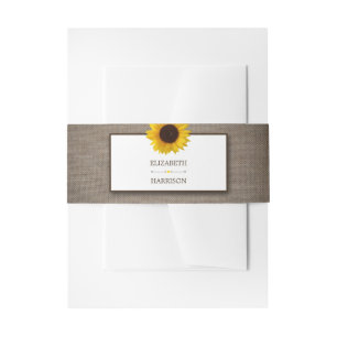 Bandeau De Faire-part Country Rustic Tournesol & Mariage Burlap