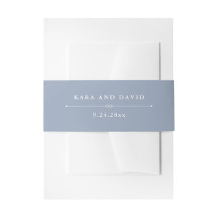 Bandeau De Faire-part Couture élégante Dusty Blue Mariage