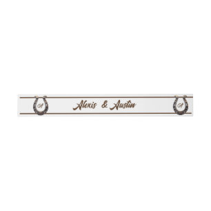 Bandeau De Faire-part Cowboy et mariée de style occidental Mariage Brown