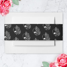 Bandeau De Faire-part Crâne noir et blanc Faire-part de mariage gothique